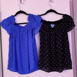 CeCe Polka Dot Blouses 2 for $20